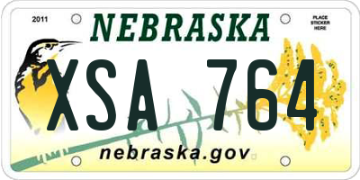 NE license plate XSA764