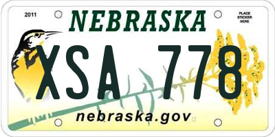 NE license plate XSA778