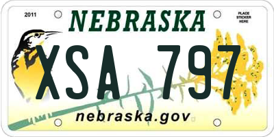 NE license plate XSA797