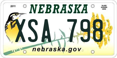 NE license plate XSA798