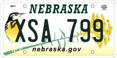 NE license plate XSA799