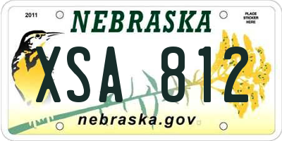 NE license plate XSA812