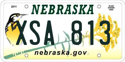 NE license plate XSA813