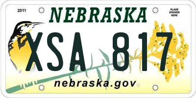 NE license plate XSA817