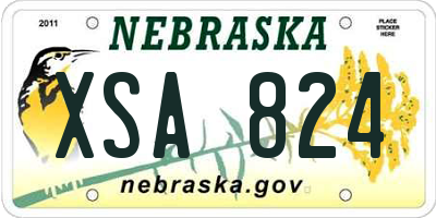 NE license plate XSA824