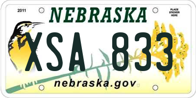NE license plate XSA833