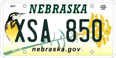 NE license plate XSA850
