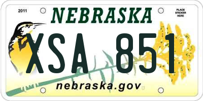 NE license plate XSA851