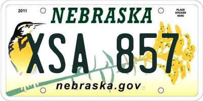 NE license plate XSA857