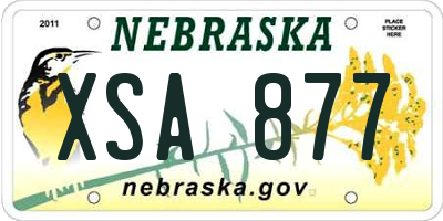 NE license plate XSA877