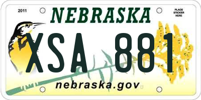 NE license plate XSA881