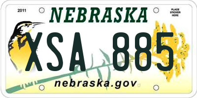 NE license plate XSA885