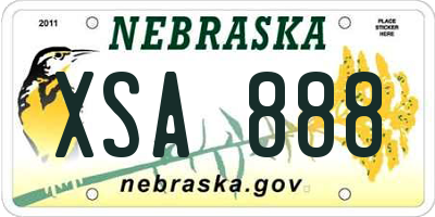NE license plate XSA888