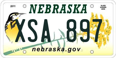 NE license plate XSA897