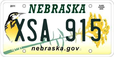 NE license plate XSA915