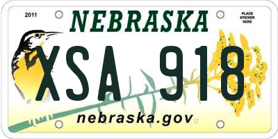 NE license plate XSA918
