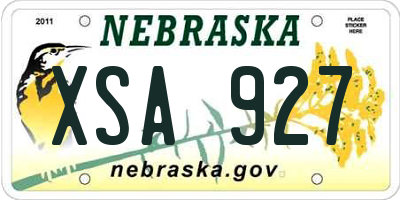NE license plate XSA927