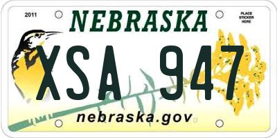NE license plate XSA947