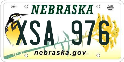 NE license plate XSA976