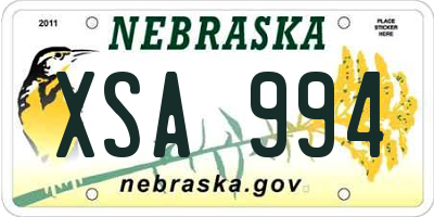 NE license plate XSA994