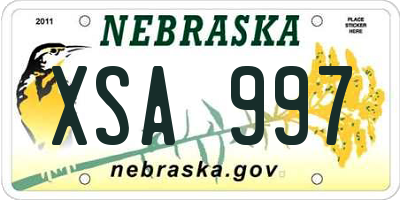 NE license plate XSA997