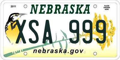 NE license plate XSA999