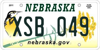 NE license plate XSB049