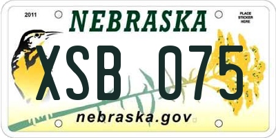 NE license plate XSB075