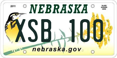 NE license plate XSB100