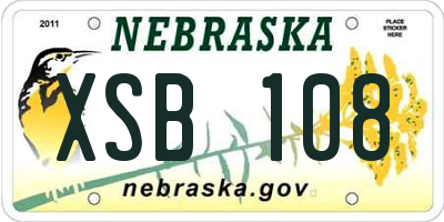 NE license plate XSB108