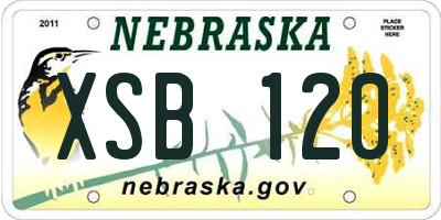 NE license plate XSB120
