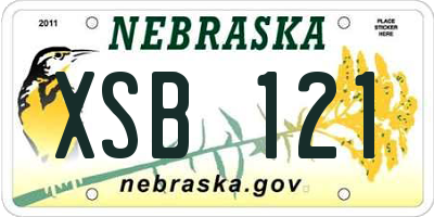 NE license plate XSB121
