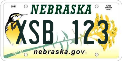NE license plate XSB123