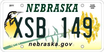 NE license plate XSB149