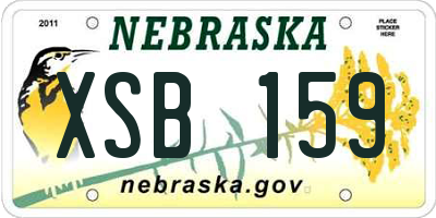 NE license plate XSB159