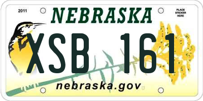 NE license plate XSB161