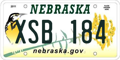 NE license plate XSB184