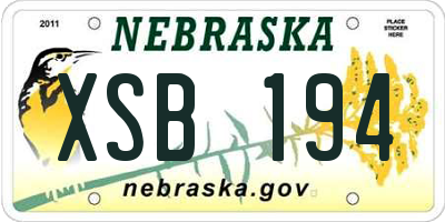NE license plate XSB194