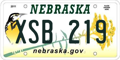 NE license plate XSB219