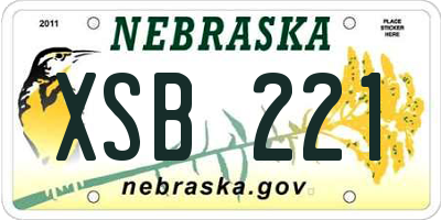 NE license plate XSB221