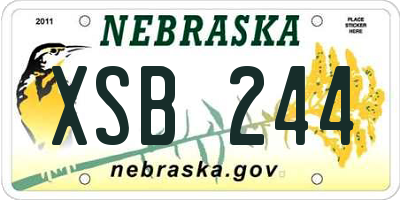NE license plate XSB244
