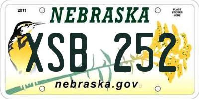 NE license plate XSB252