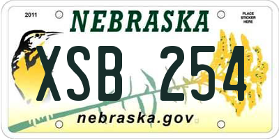 NE license plate XSB254