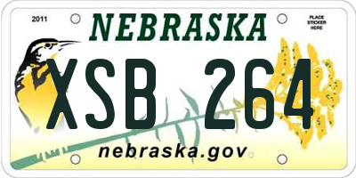 NE license plate XSB264