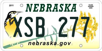 NE license plate XSB277