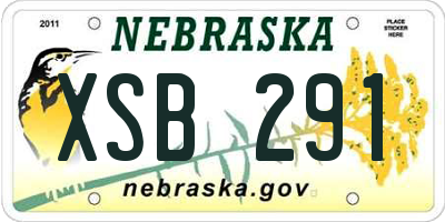 NE license plate XSB291