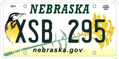 NE license plate XSB295