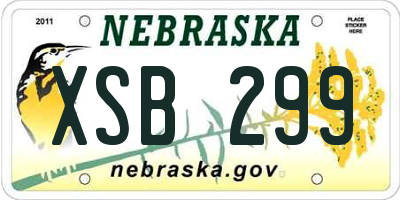 NE license plate XSB299