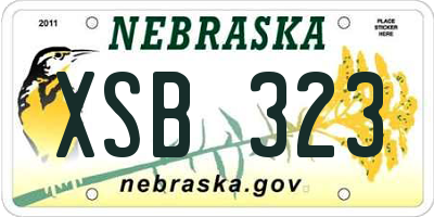 NE license plate XSB323