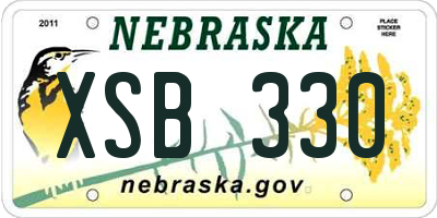 NE license plate XSB330